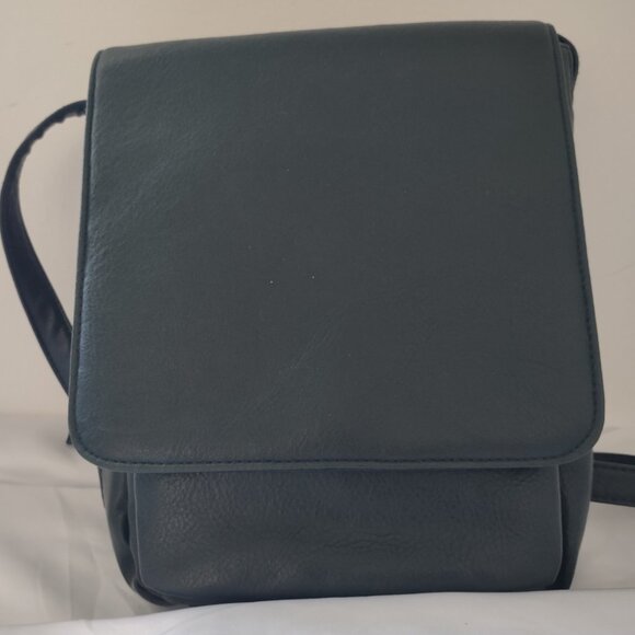 Leather Messenger Crossbody Shoulder Handbag Satchel Dark Green - Picture 12 of 15